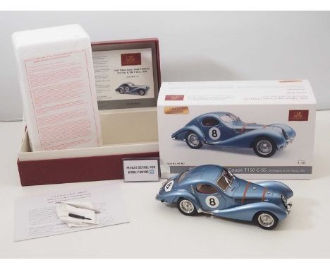 A CMC M-167 1/18 scale diecast Talbot-Lago Coupé Typ 150 C-SS, Racing Version Le Mans #8, 1939, with original tag, accessorie