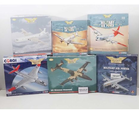 A group of 1:144 scale CORGI AVIATION ARCHIVE diecast airplanes from the 'Military Airpower' and other series - VG/E in VG bo