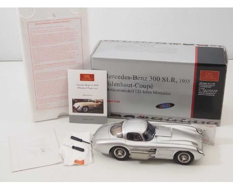 A CMC M-088 1/18 scale diecast Mercedes Benz 300SLR 1955 Uhlenhaut Coupe "125 Years of Mercedes" Limited Edition, roadgoing v