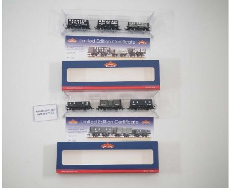 A pair of BACHMANN OO gauge triple wagon packs, comprising the SECR & S&DJR Collectors Club limited editions - VG/E in VG/E b
