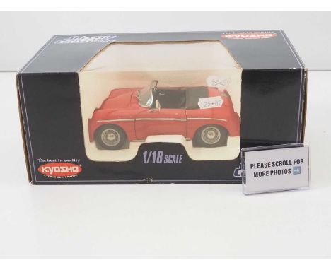 A KYOSHO 1/18 scale diecast Porsche 356A/1600 Speedster car - VG/E in VG box