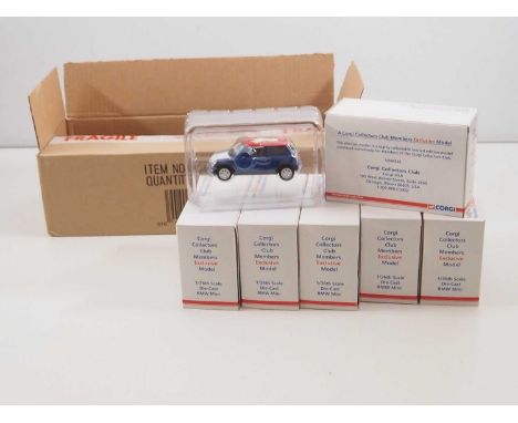 A CORGI USA Collectors Club trade pack of 6x 1/36 scale diecast BMW Minis in red/white/blue Corgi livery - VG/E in VG/E boxes