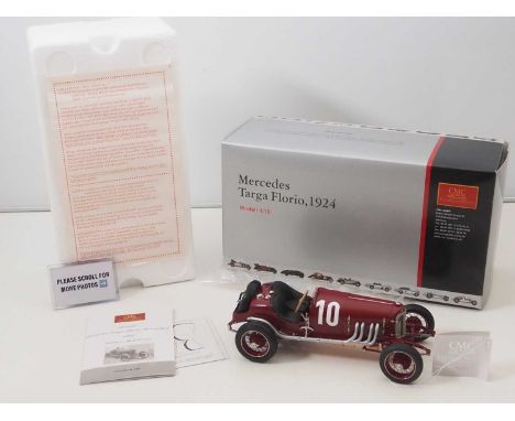 A CMC M-048 1/18 scale diecast Mercedes Targa Florio 1924 race car, with original tag and paperwork - VG/E in VG box