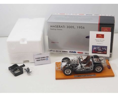 A CMC M-109 1/18 scale diecast Maserati 300S Rolling Chassis, 1956, limited edition with display plinth, with original tag an
