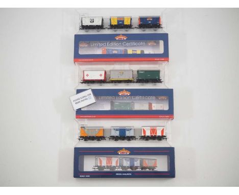 A group of BACHMANN OO gauge triple wagon packs from the Bachmann Collectors Club - VG/E in VG boxes (3)