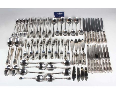 An Elizabeth II part canteen of silver La Regence pattern cutlery, comprising four tablespoons, eight table forks, eight dess