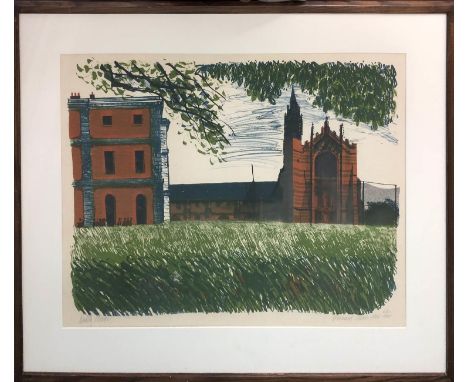 BERNARD CHASE 'Radley College', screen print, signed, dated 1964 and numbered 63/100, 55cm x 73cm, framed. 