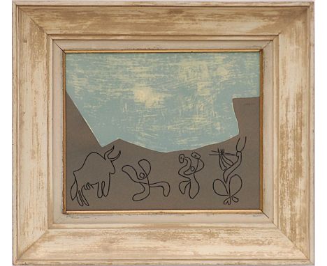 PABLO PICASSO 'Bacchanal with Bull', suite linogravure 1962, 27cm x 33cm, framed and glazed. 