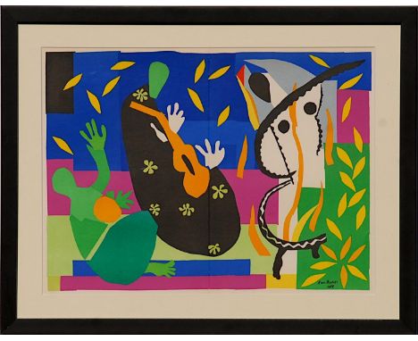 HENRI MATISSE 'Tristesse du Roi', original lithograph from the 1954 edition after Matisse's cut outs, printed by Mourlot, 35c