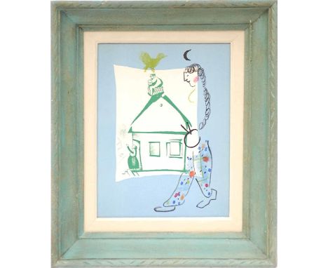 MARC CHAGALL 'House in Our Village', 1960, original lithograph, ref: Mourlot 283, 30cm x 25cm, framed and glazed. 