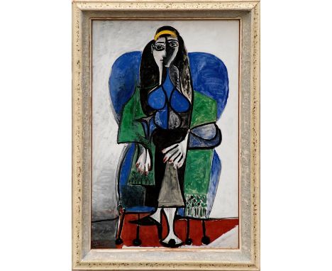 PABLO PICASSO 'Jacqueline', quadrichrome, 85cm x 55cm, framed and glazed. 