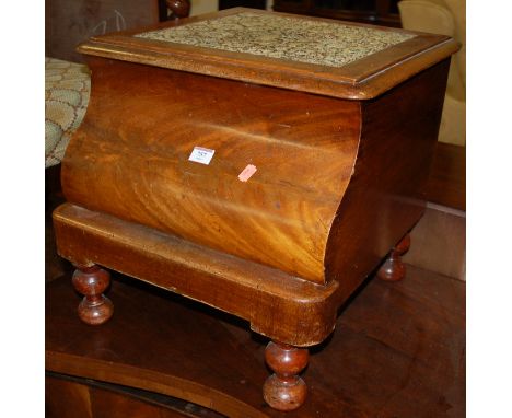 A Victorian mahogany step commode on turned feet