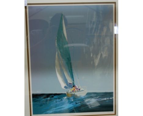 Donald Hamilton Fraser RA (1929-2009) - Sailing into the Rain, signed limited edition 132/250 lithograph, 58 x 45cm