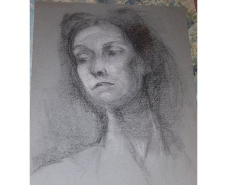 A quantity of unframed portrait watercolours, pastels etc 