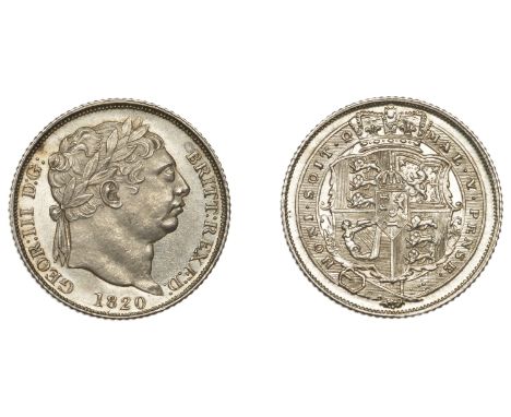George III (1760-1820), New coinage, Sixpence, 1820 (ESC 2205; S 3791). Spot behind hair, otherwise virtually mint state, an 