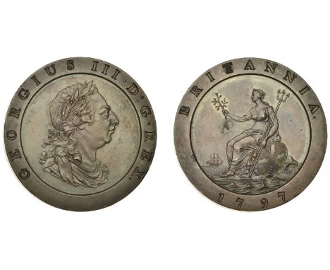 George III (1760-1820), Pre-1816 issues, Proof Twopence, 1797 (late Soho), in copper, edge plain, 55.85g/6h (BMC 1069 [KT 2];