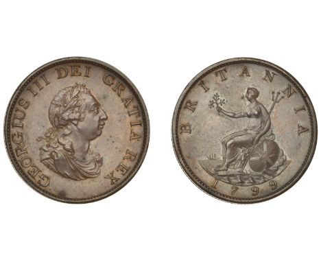 George III (1760-1820), Pre-1816 issues, Pattern Halfpenny, 1799 (late Soho), by C.H. Küchler, in bronzed-copper, laureate bu