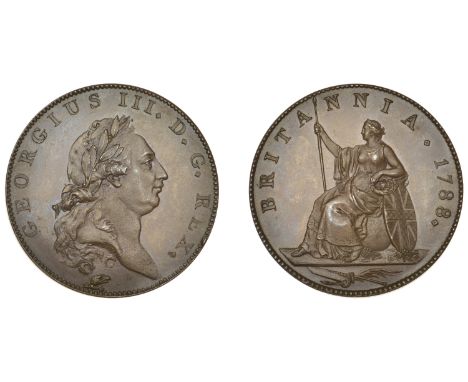 George III (1760-1820), Pre-1816 issues, Restrike Pattern Halfpenny, 1788, by W.J. Taylor after J.-P. Droz, in bronzed-copper