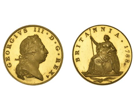 George III (1760-1820), Pre-1816 issues, A 1788 Pattern Halfpenny in gold:  Restrike Pattern Halfpenny, 1788, by W.J. Taylor 