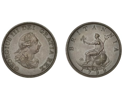 George III (1760-1820), Pre-1816 issues, Pattern Halfpenny, 1799 (early Soho), by C.H. Küchler, in copper, laureate bust righ