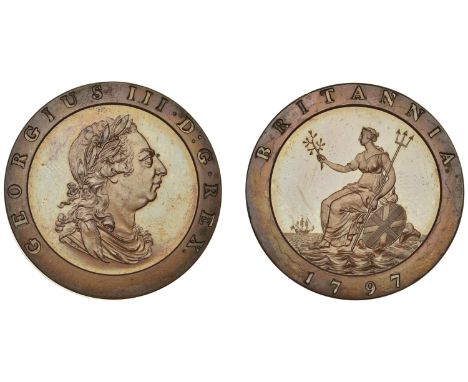 George III (1760-1820), Pre-1816 issues, Proof Twopence, 1797 (late Soho), in bronzed-copper, edge plain, 4mm flan thickness,