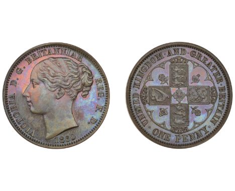 Victoria (1837-1901), Pattern Penny, 1860 [struck c. 1887], unsigned [probably by L.C. Lauer for ‘A. Weyl’], in copper, young