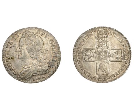 George II (1727-1760), Sixpence, 1746 lima (ESC 1757; S 3710A). About extremely fine £90-£120  ---  Provenance: Bt R. Lobel