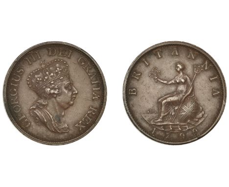 George III (1760-1820), Pre-1816 issues, Pattern Halfpenny, 1799 (late Soho), by C.H. Küchler, in bronzed-copper, large crown