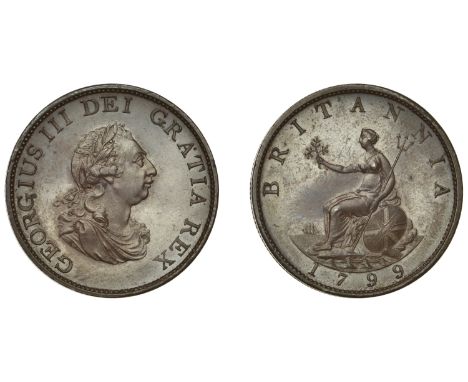 George III (1760-1820), Pre-1816 issues, Pattern Halfpenny, 1799 (late Soho), by C.H. Küchler, in bronzed-copper, laureate bu