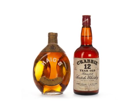 CRABBIE 12 YEARS OLDBlended Scotch Whisky26 2/3 fl.oz, 70° proof.HAIG'S DIMPLE SCOTS SPRING CAP BOTTLEBlended Scotch WhiskyNo