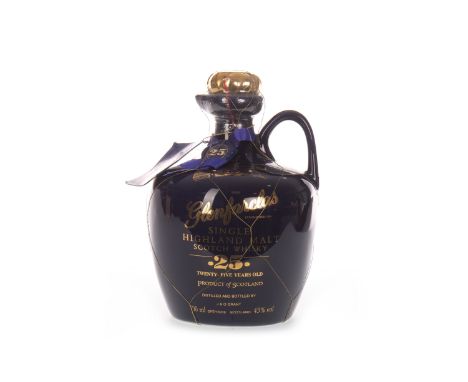 GLENFARCLAS 25 YEARS OLD DECANTERActive. Ballindalloch, Banffshire.700ml, 43% volume, in blue ceramic decanter.   CONDITION R