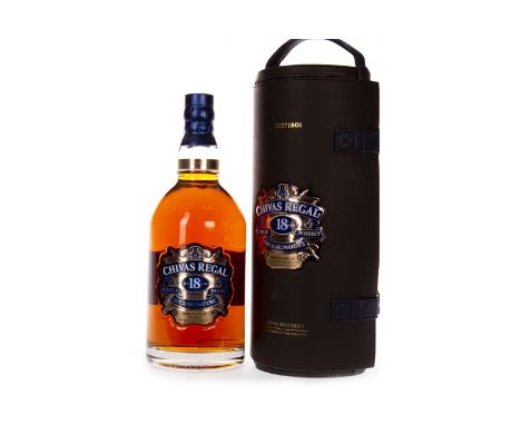 CHIVAS REGAL AGED 18 YEARS - 1.75 LITRESBlended Scotch Whisky1.75 litres, 40% volume, in faux leather carry case.   CONDITION