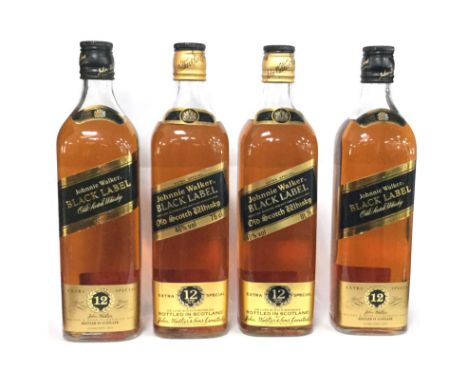 JOHNNIE WALKER BLACK LABEL AGED 12 YEARS (4)Blended Scotch Whisky75cl, 40% volume, in carton.4 bottles.   CONDITION REPORT:  