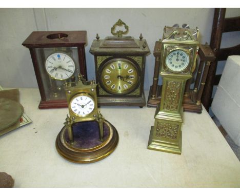 A British United Clock Company clock in a miniature longcase clock together with an anniversary clock by the dial maker US Pa