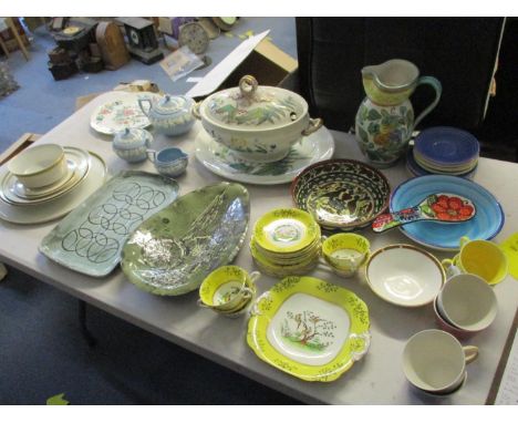 A Furnivals pottery tureen and cover with ladle and matching pattern, together with a collection of porcelain and ceramicsLoc