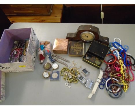 A mixed lot to include two pocket watches for spares and repairs, coins to include a 1911 Commonwealth Australian one-penny, 