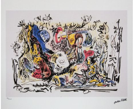 Jackson Pollock (after) Untitled II, lithography print, sheet size 50 x 70 cm, plate signed bottom right, numbered with penci