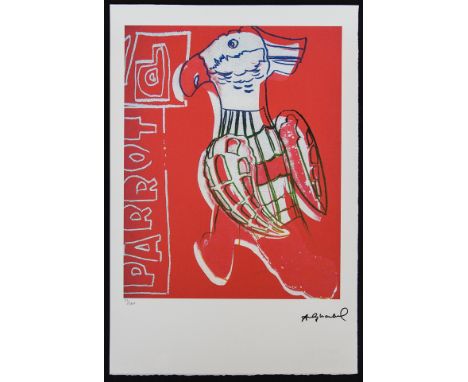 Andy Warhol (after) 'Parrot' offset lithograph in colors on Arches paper, Georges Israel Editeur, sheet size 38,5 x 57 cm, pl