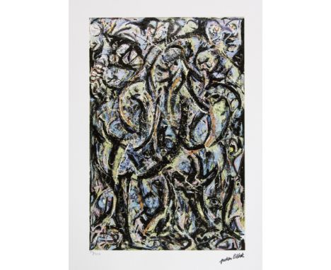 Jackson Pollock (after) 'Gothic' lithography print, sheet size 50 x 70 cm, plate signed bottom right, numbered with pencil bo
