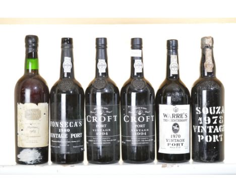   Warres Vintage Port 1970  1 bt  Martinez Vintage Port 1963  Wine Society Bottling  1 bt  Sousa  Vintage Port 1978  1 bt   F