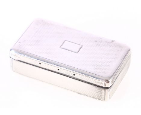 Victorian silver snuff box, makers Charles Rawlings and William Summers with gilt interior, London 1843, 59g, 6cm.