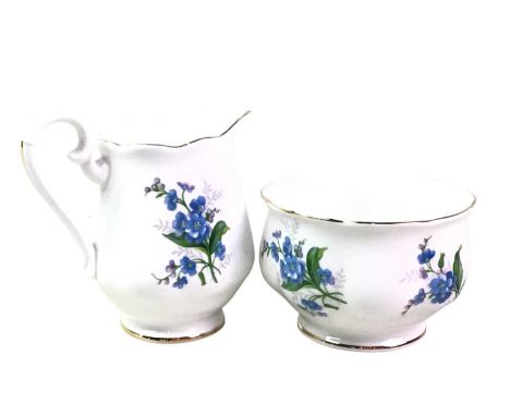 ROYAL ALBERT TEA SERVICE, FORGET ME NOT PATTERN  along with a Shelley Dog Rose, twenty one piece tea service
