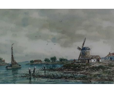 JOHN HAMILTON GLASS SSA (SCOTTISH 20TH CENTURY), DUTCH OLD MILL watercolour, signedframed and under glass51cm high x 66cm wid