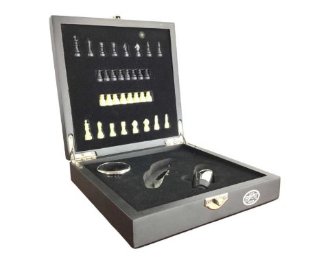 TWO WOODEN CHESS SETS, along with a travel backgammon set and a travel chess setQty: 4