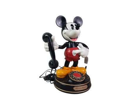 NOVELTY MICKEY MOUSE TELEPHONE, ALONG WITH A BUSH RADIO each modelled in a vintage stylethe Mickey Mouse phone 37cm highQty: 