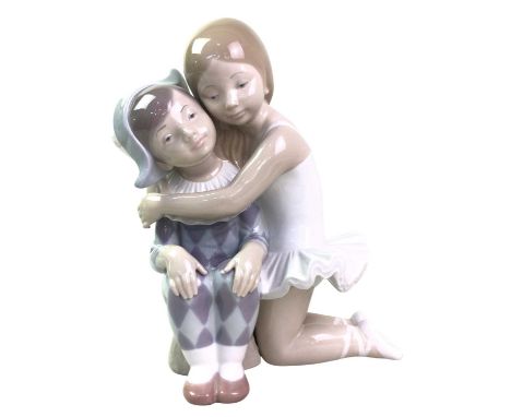 GROUP OF LLADRO FIGURES, AND OTHER FIGURES  including Lladro model 2219, another Lladro figure modelled as a girl with duckli