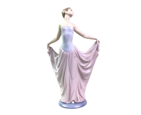 LLADRO FIGURE OF A DANCER, AND OTHER FIGURES  comprising another Lladro figure, a similar, a Nao figure of a child and a pair