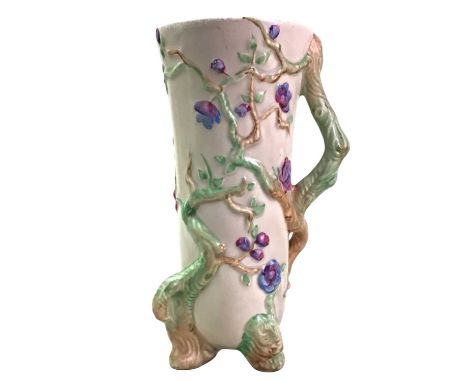 CLARICE CLIFF FOR NEWPORT POTTERY, HANDLED VASE, ALONG WITH FURTHER CERAMICS the Clarice Cliff vase with flowering branch dec