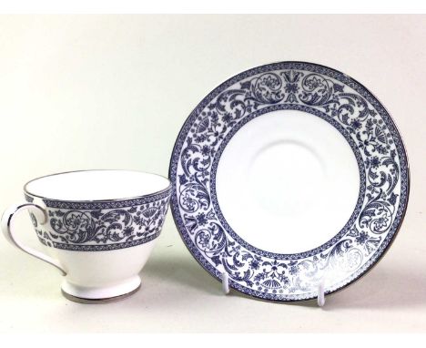 MINTONS PART TEA SERVICE, INFANTA PATTERN comprising six cups, six saucers, six side plates, sugar bowl, milk jug and cake pl