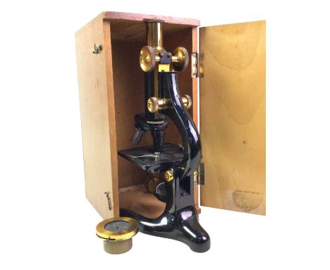 W.WATSON & SONS “KIMA” MICROSCOPE, 44437, in fitted carry case